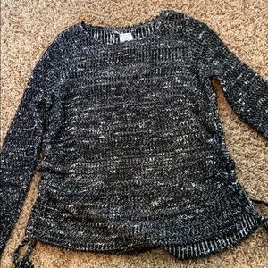 American Eagle Black Sweater w/ White Detailing